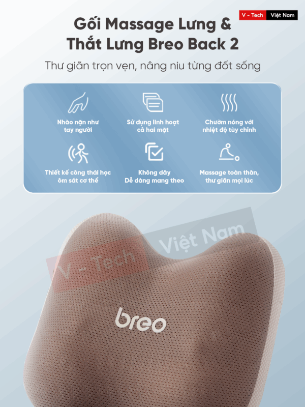 Gối Massage Lưng & Thắt Lưng Breo Back 2