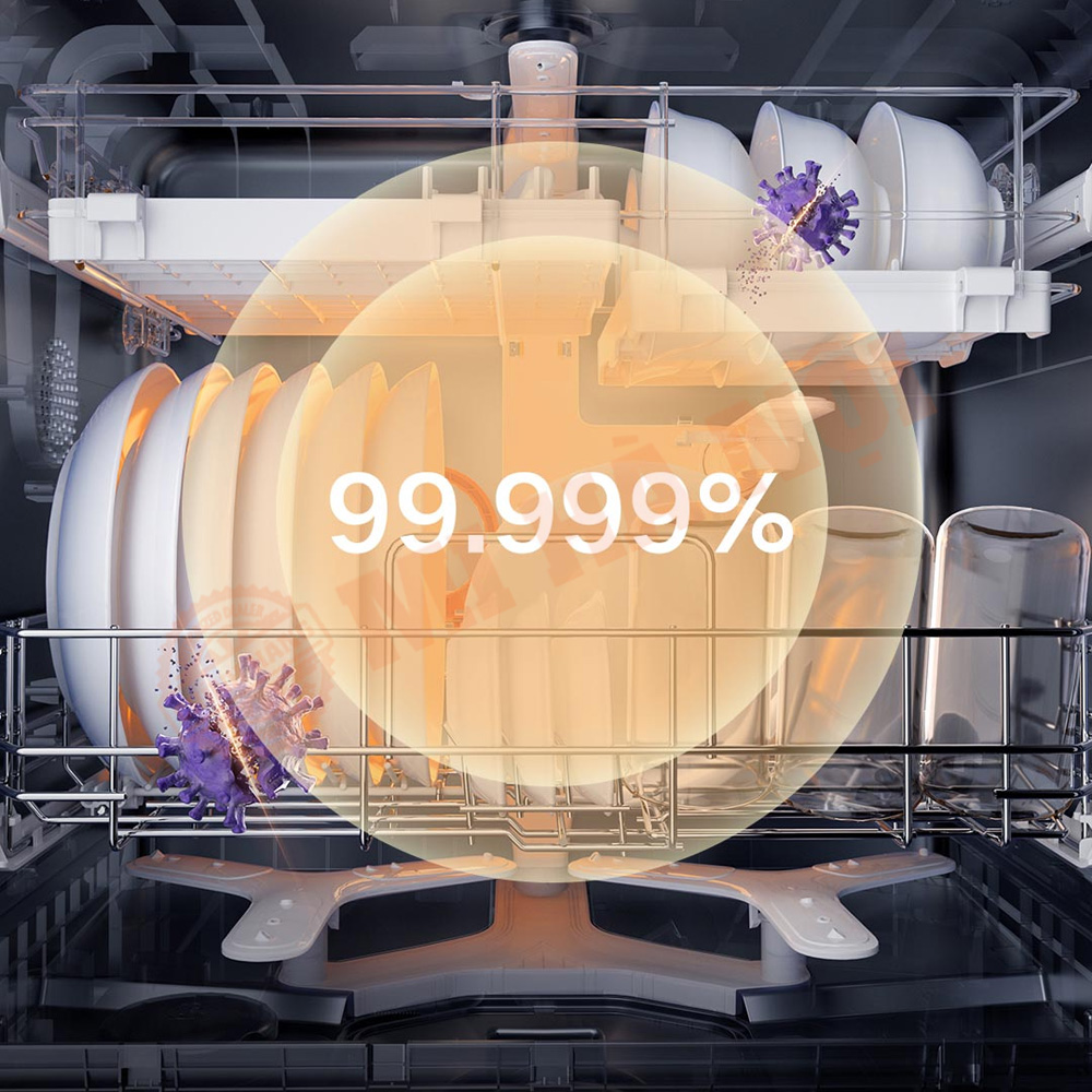 Hỗ trợ chức năng rửa ở nhiệt độ cao 75°C, tiêu diệt 99.999% vi khuẩn
