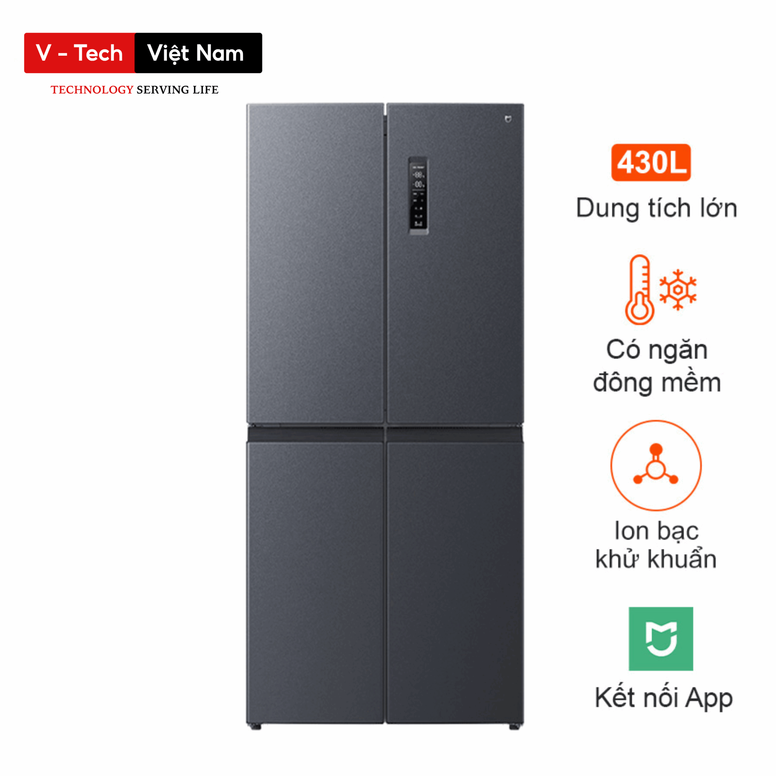 Tủ Lạnh 4 Cánh Xiaomi Mijia 430L – Có ngăn đông mềm [ Tủ 4 cánh bán chạy nhất ]