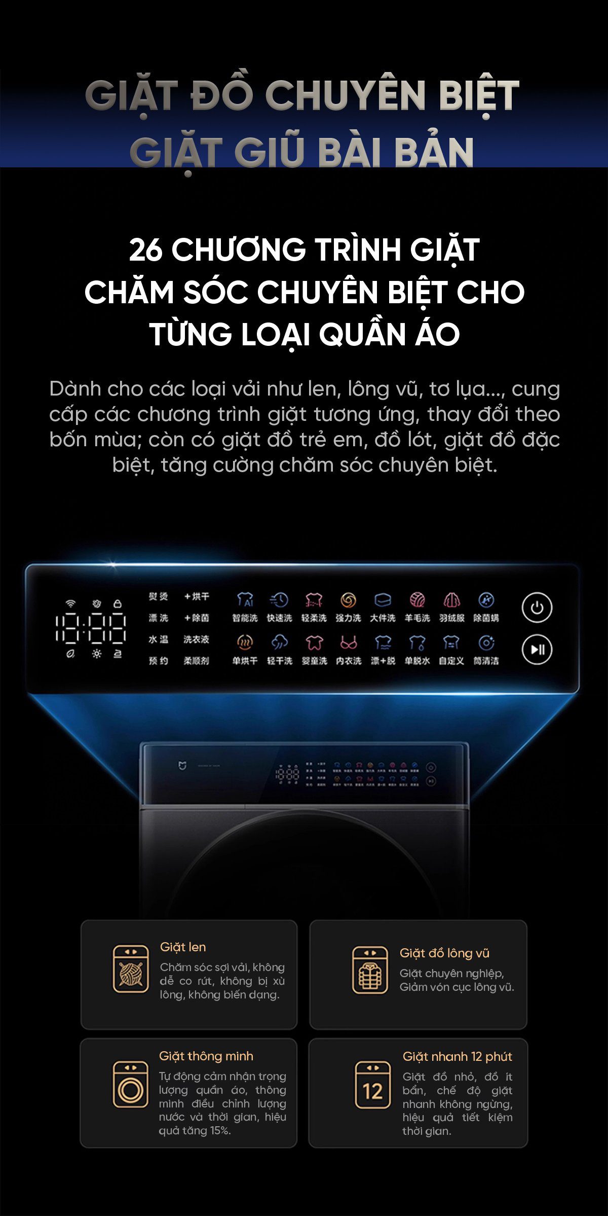 Máy giặt sấy Xiaomi Mijia MJ303 Pro Giặt 12kg , Sấy 9kg