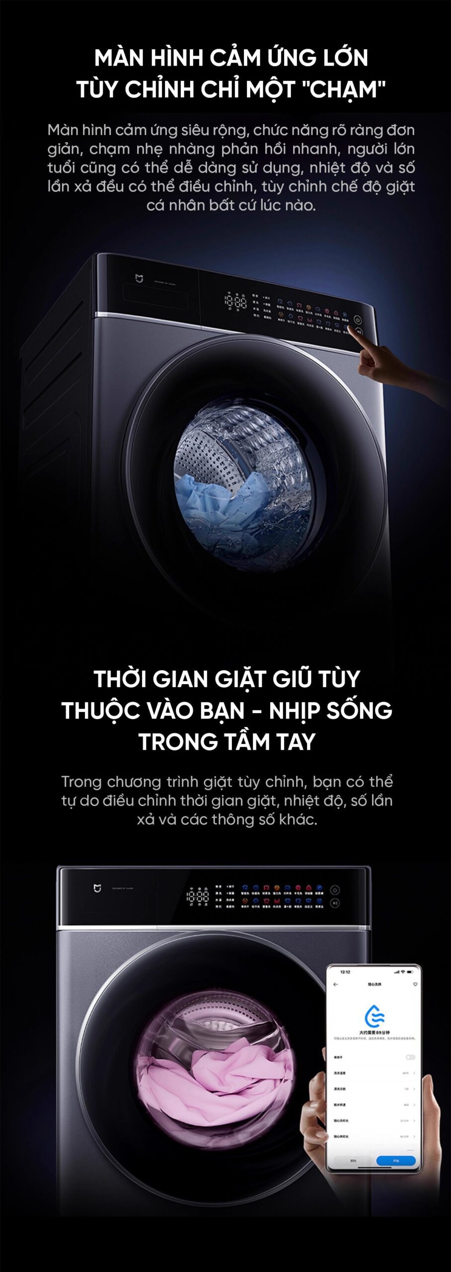 Máy giặt sấy Xiaomi Mijia MJ303 Pro Giặt 12kg , Sấy 9kg