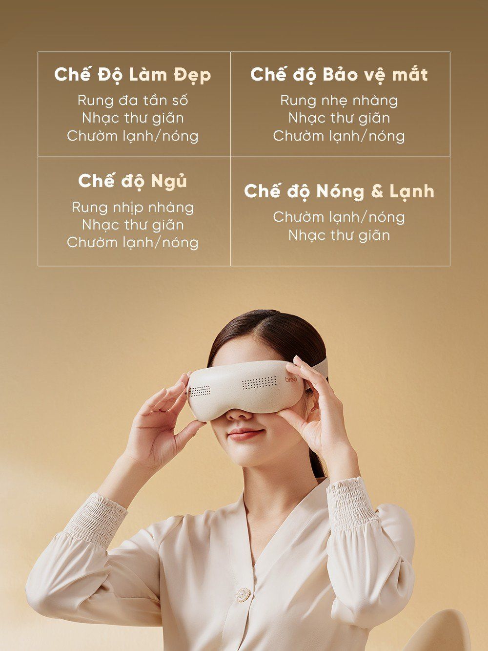 Máy Massage Mắt BREO SEE K PRO - Làm Lạnh Làm Nóng Giảm Thâm Mắt - Xoa Bóp Thư Giãn Mắt
