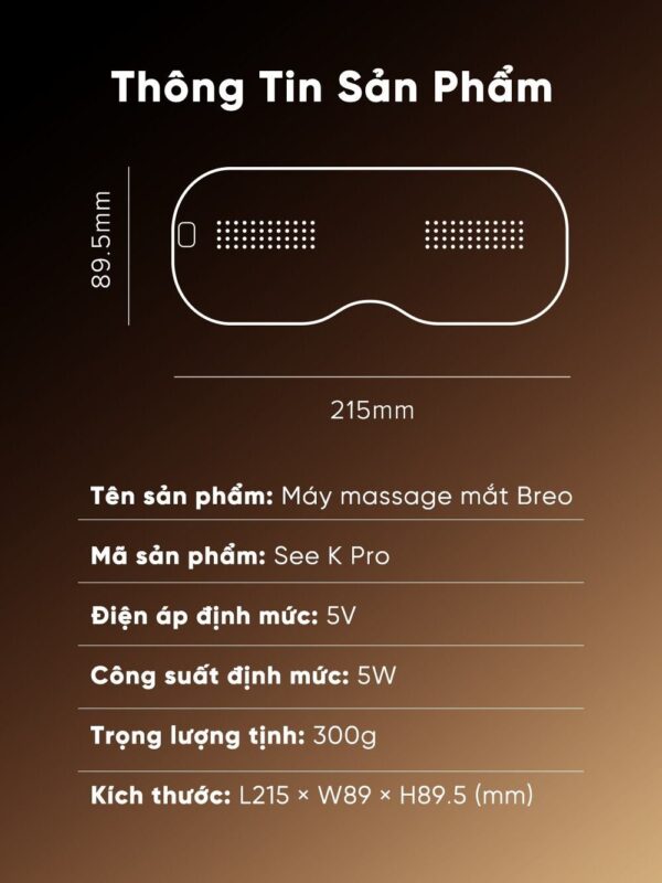 Máy Massage Mắt Breo See K Pro – Làm Lạnh Làm Nóng Giảm Thâm Mắt – Xoa Bóp Thư Giãn Mắt