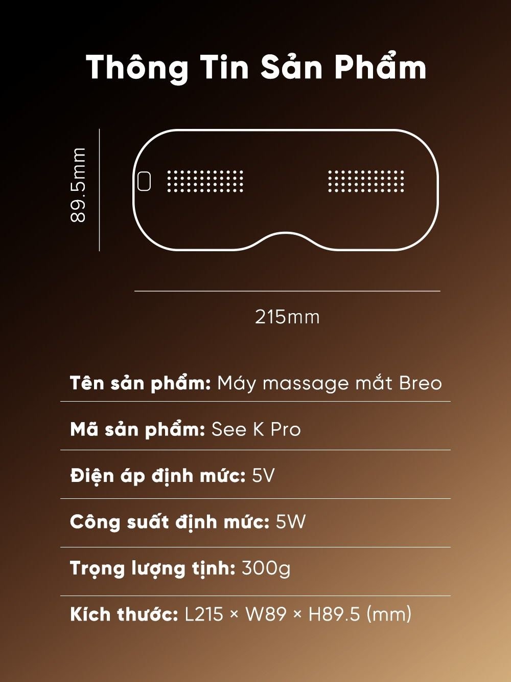 Máy Massage Mắt BREO SEE K PRO - Làm Lạnh Làm Nóng Giảm Thâm Mắt - Xoa Bóp Thư Giãn Mắt