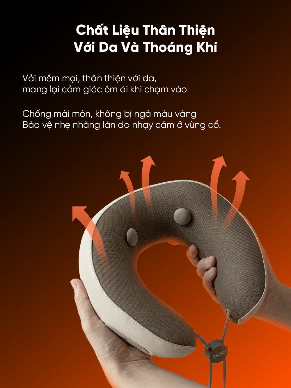  Gối Massage Cổ BREO C1 - Rung Xoa Làm Nóng Thư Giãn Cổ - Nhỏ Gọn Tiện Lợi 