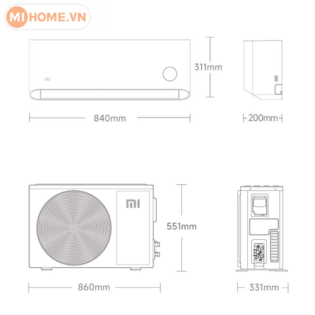 Điều hoà hai chiều Xiaomi Inverter 12000BTU - KFR-35G/N1A1 (1.5HP) 28 may lanh xiaomi 1 13