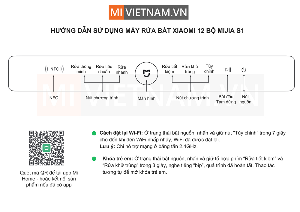 Máy rửa bát, rửa chén Xiaomi 12 bộ Mijia S1 - Hàng chính hãng 3 Máy rửa bát, rửa chén Xiaomi 12 bộ Mijia S1 - Hàng chính hãng