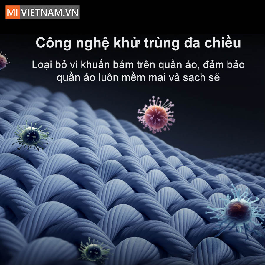 Máy giặt Xiaomi Mijia MJ106 - Giặt 10kg, 25 chế độ giặt 8 Loại bỏ vi khuẩn bám trên quần áo nhờ công nghệ khử trùng đa chiều