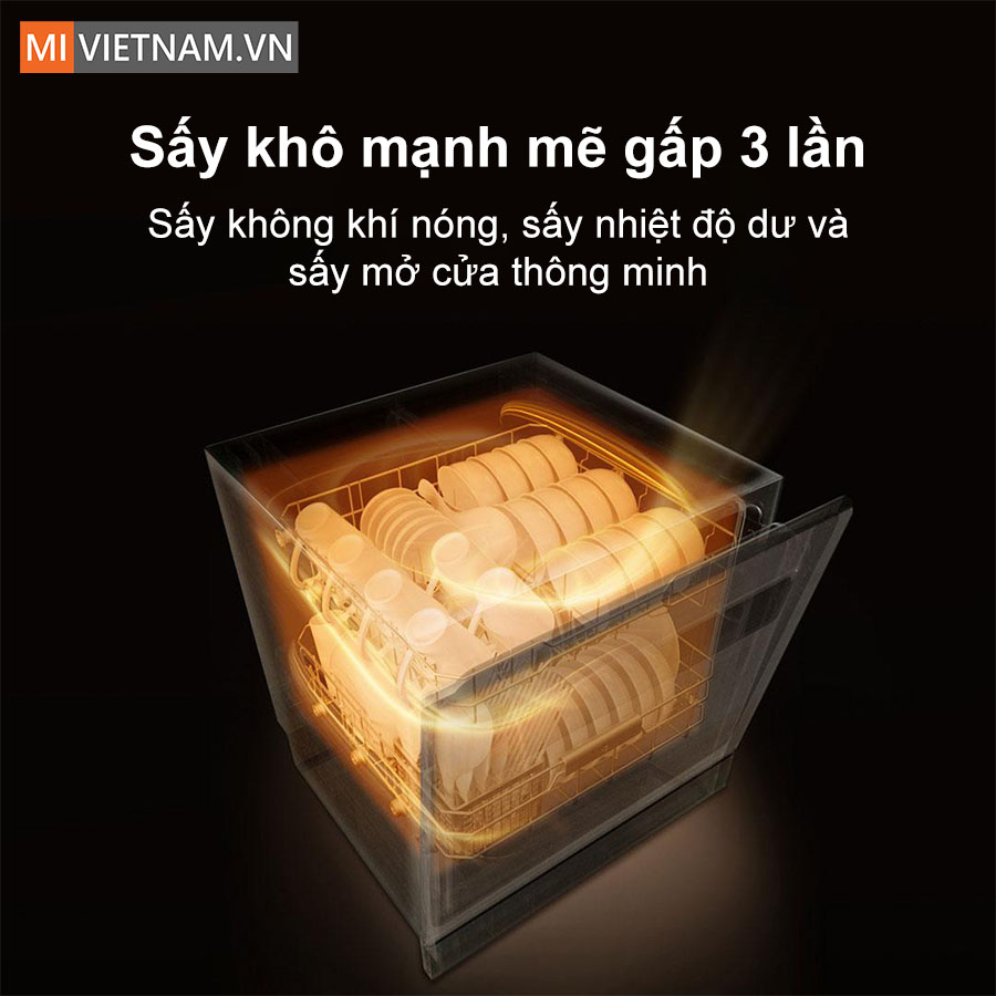 Máy rửa bát, rửa chén Xiaomi 12 bộ Mijia S1 - Hàng chính hãng 4 Công nghệ sấy khô mạnh mẽ với 3 quá trình kết hợp