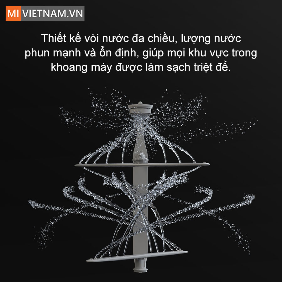 Máy rửa bát, rửa chén Xiaomi 12 bộ Mijia S1 - Hàng chính hãng 7 hệ thống ba lớp phun nước