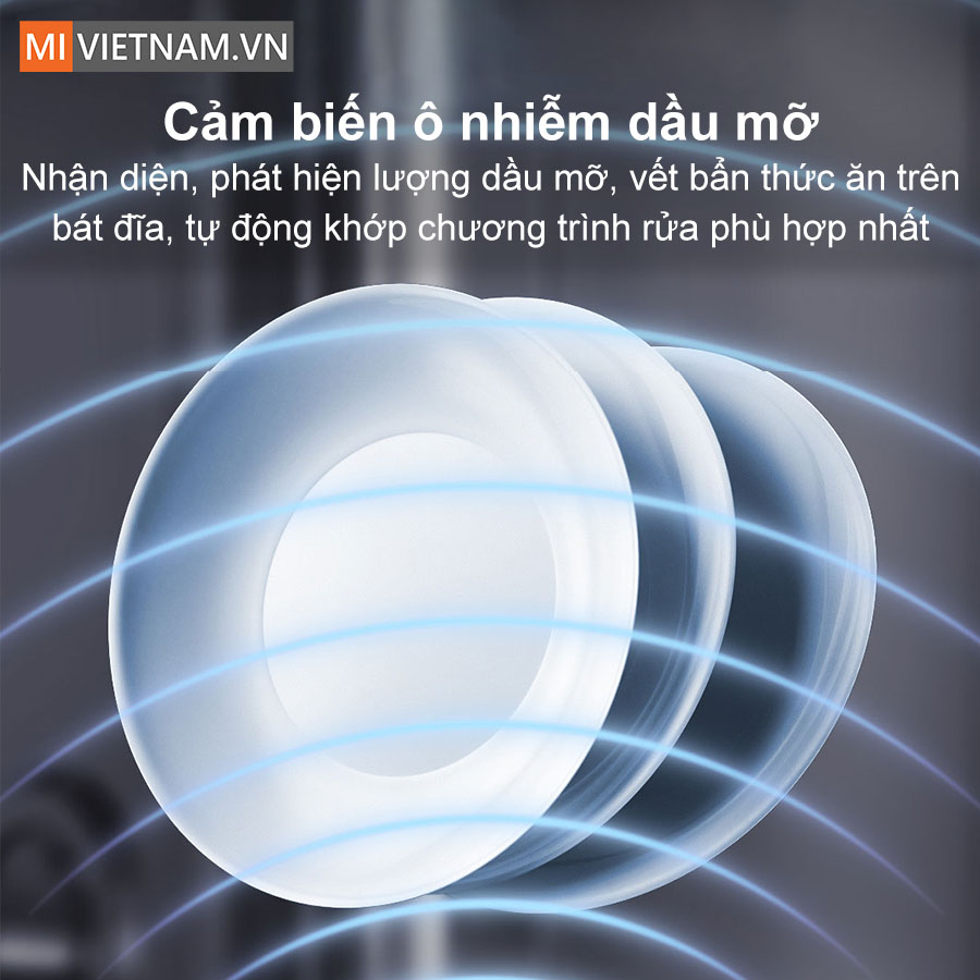 Máy rửa bát, rửa chén Xiaomi 12 bộ Mijia S1 - Hàng chính hãng 9 tự động nhận diện mức độ bẩn của bát đĩa sau khi thực hiện việc rửa sơ bộ