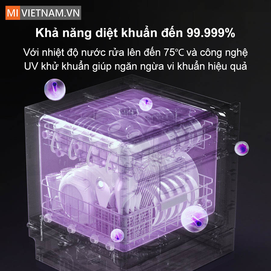 Máy rửa bát, rửa chén Xiaomi 12 bộ Mijia S1 - Hàng chính hãng 11 khử trùng hiệu quả