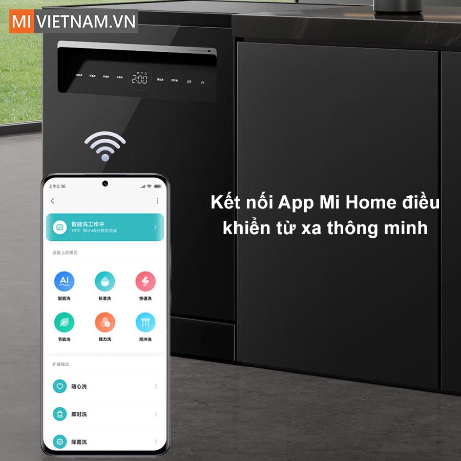 Máy rửa bát, rửa chén Xiaomi 16 bộ Mijia N1 - Hàng chính hãng 14 Điều khiển thông minh qua app, cập nhật OTA trực tuyến