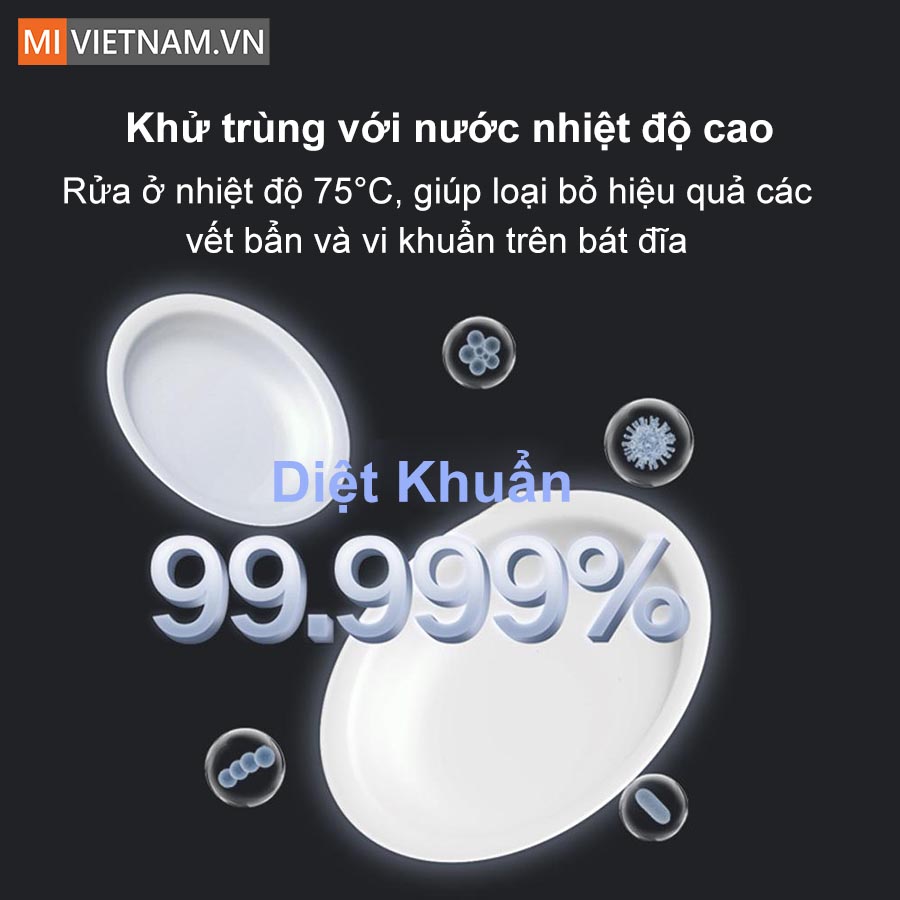 Máy rửa bát, rửa chén Xiaomi 16 bộ Mijia N1 - Hàng chính hãng 10 Khử trùng với nước nhiệt độ cao
