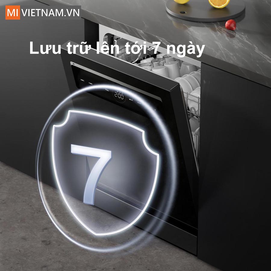 Máy rửa bát, rửa chén Xiaomi 16 bộ Mijia N1 - Hàng chính hãng 11 lưu trữ lên tới 7 ngày