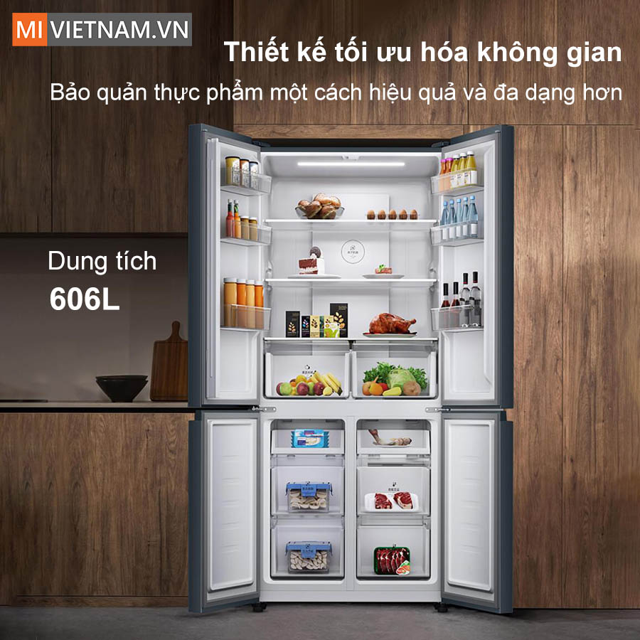 Tủ lạnh Xiaomi Mijia 606L 4 cánh - Cấp đông nhanh, tiết kiệm điện 6 Thiết kế tối ưu hóa không gian với dung tích siêu lớn 606L