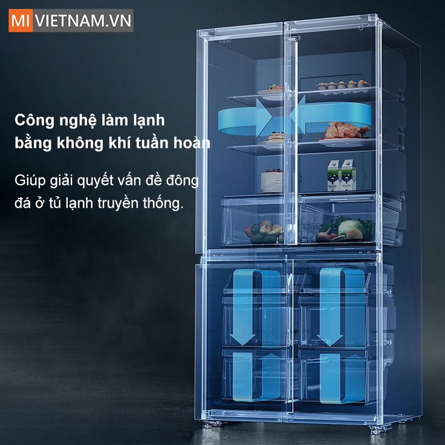 Tủ lạnh Xiaomi Mijia 606L 4 cánh - Cấp đông nhanh, tiết kiệm điện 12 Công nghệ làm lạnh 360° không đóng tuyết