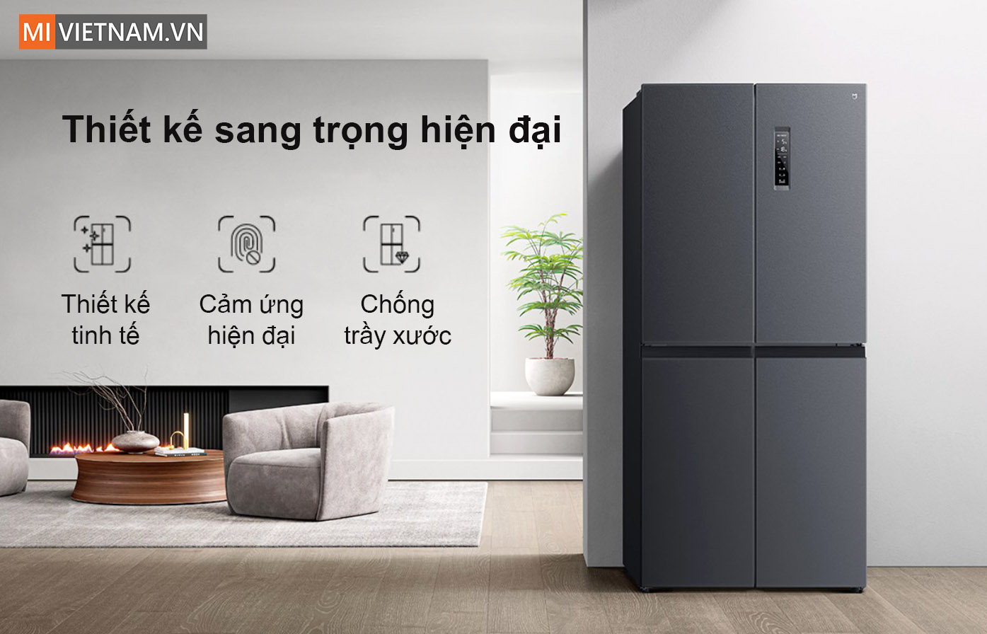 Tủ lạnh Xiaomi Mijia 430L 4 cánh - Có ngăn đông mềm, kháng khuẩn 13 Thiết kế sang trọng và tinh tế