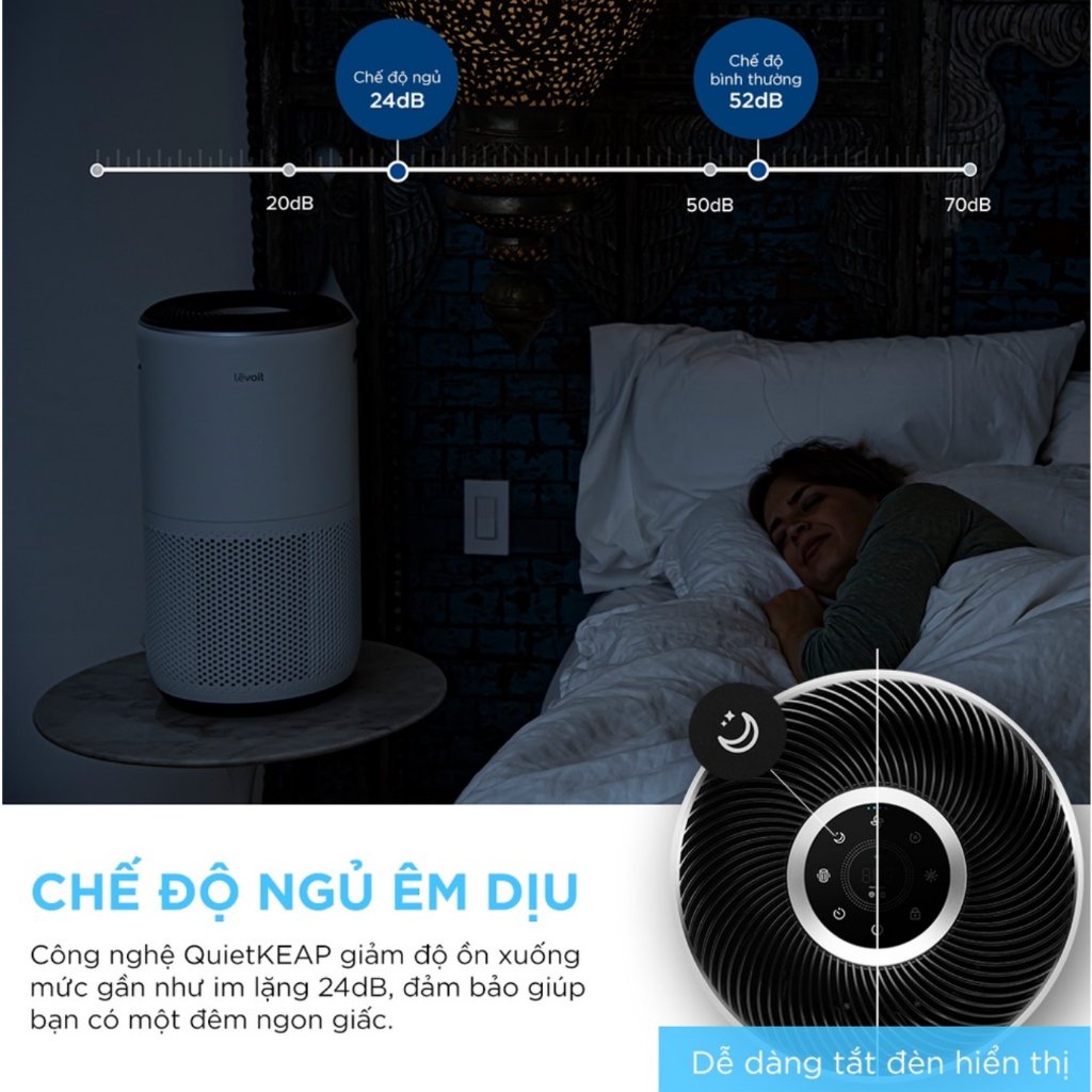 Công nghệ QuietKEAP giảm tiếng ồn, giúp máy hoạt động êm ái khi ngủ
