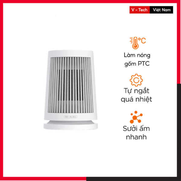 Máy sưởi mini để bàn Xiaomi Mijia ZMNFJ01YM – Xoay đảo gió, góc quay 45 độ