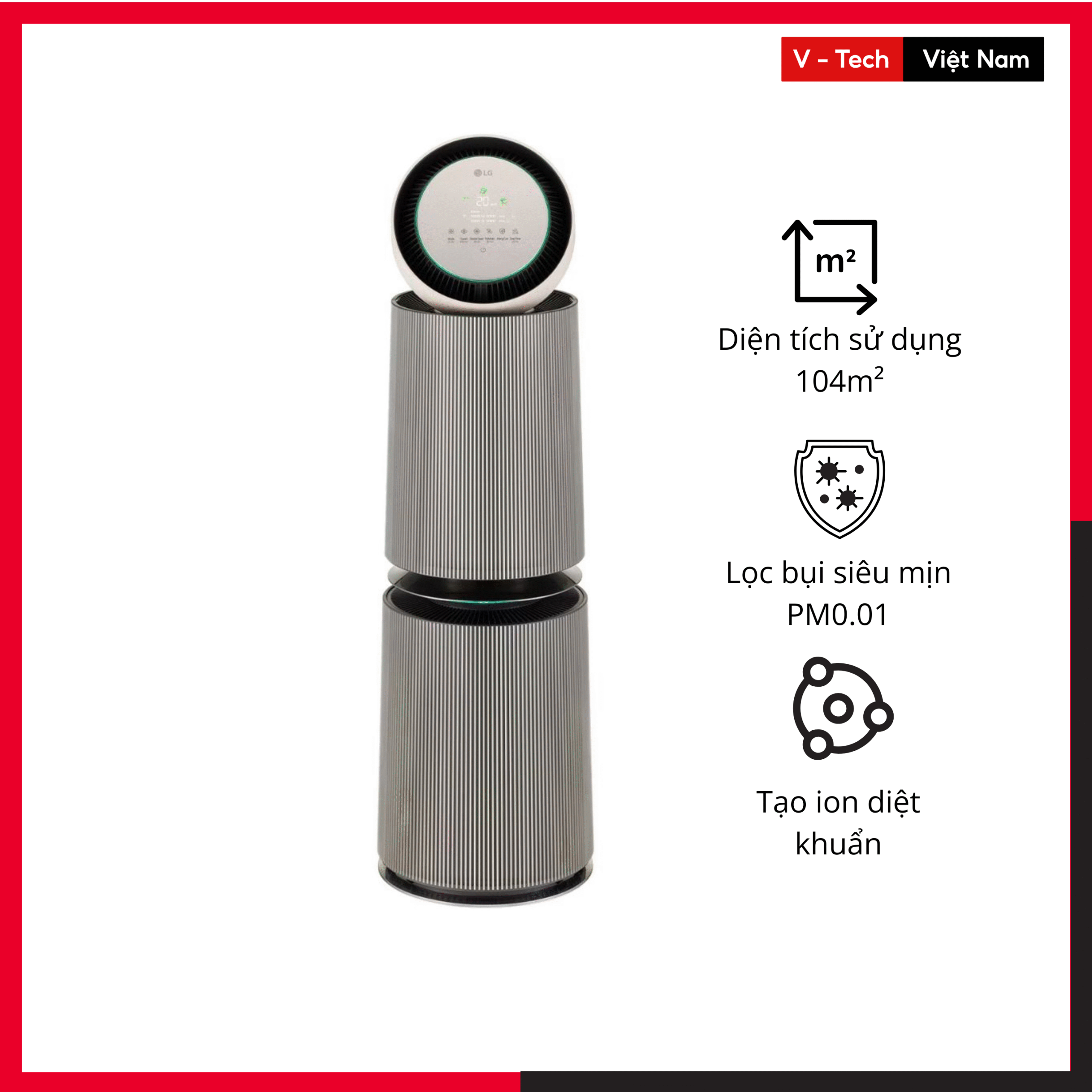 Máy lọc không khí LG PuriCare 360 Alpha Double AS10GDBY0.ABAE 72W